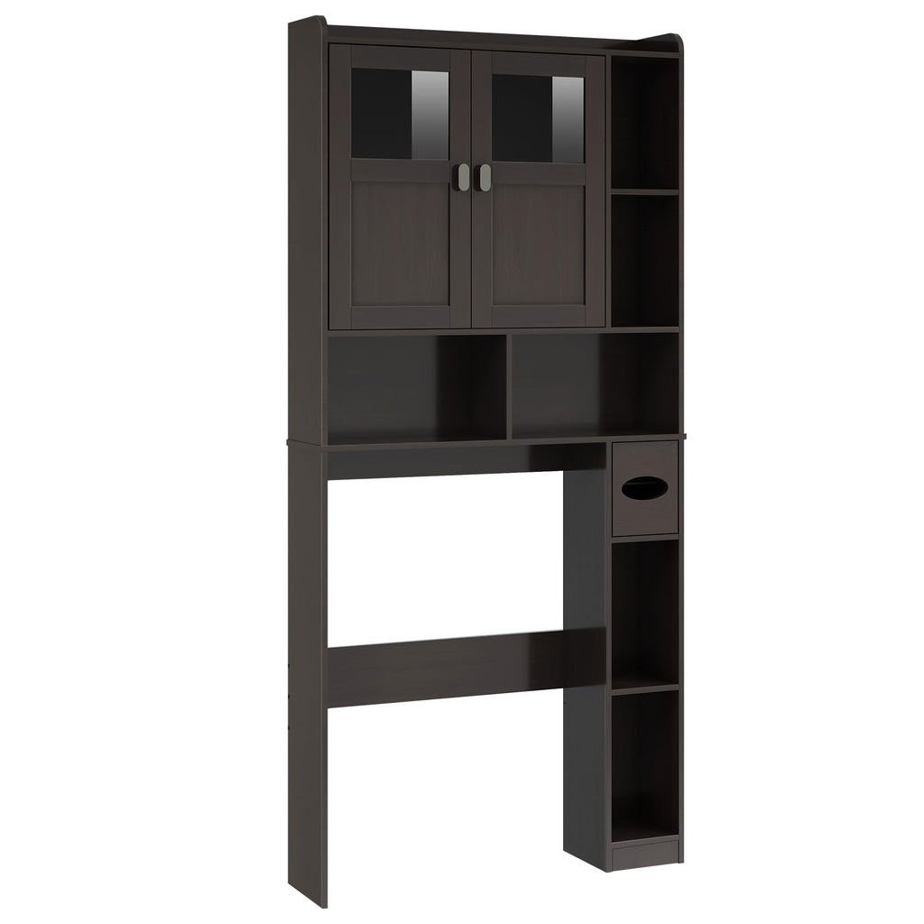 Over The Toilet Storage Cabinet with Doors and Shelves J9884