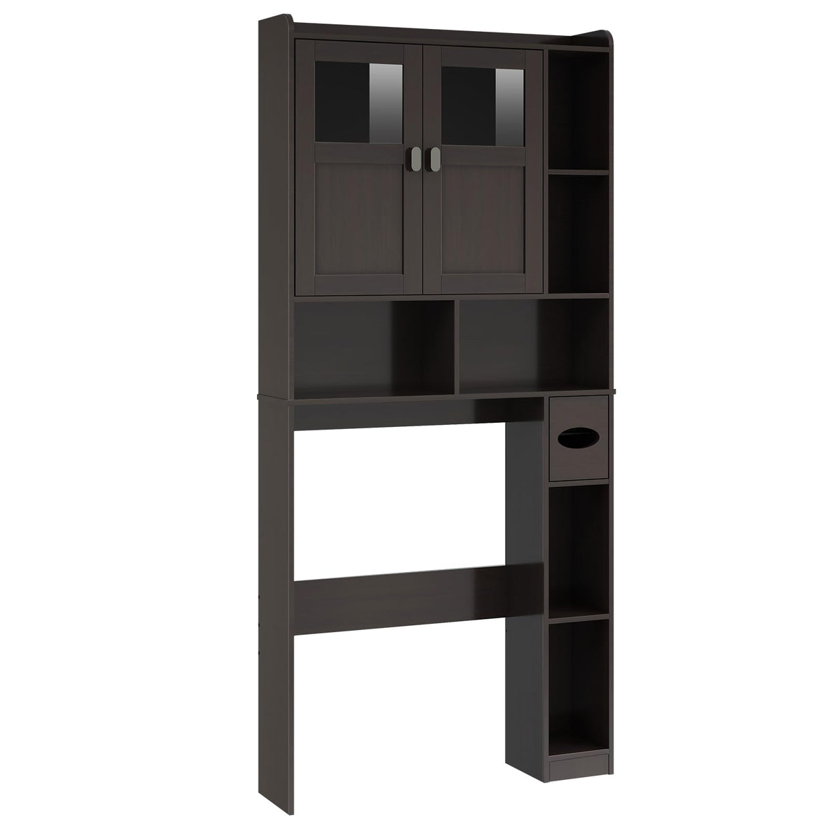 Over The Toilet Storage Cabinet with Doors and Shelves J9884