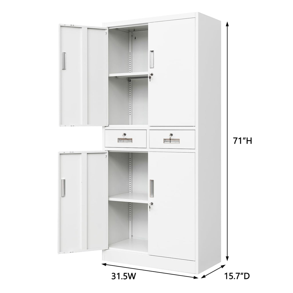 Metal Storage Cabinet with Adjustable Shelves and Drawers I21420