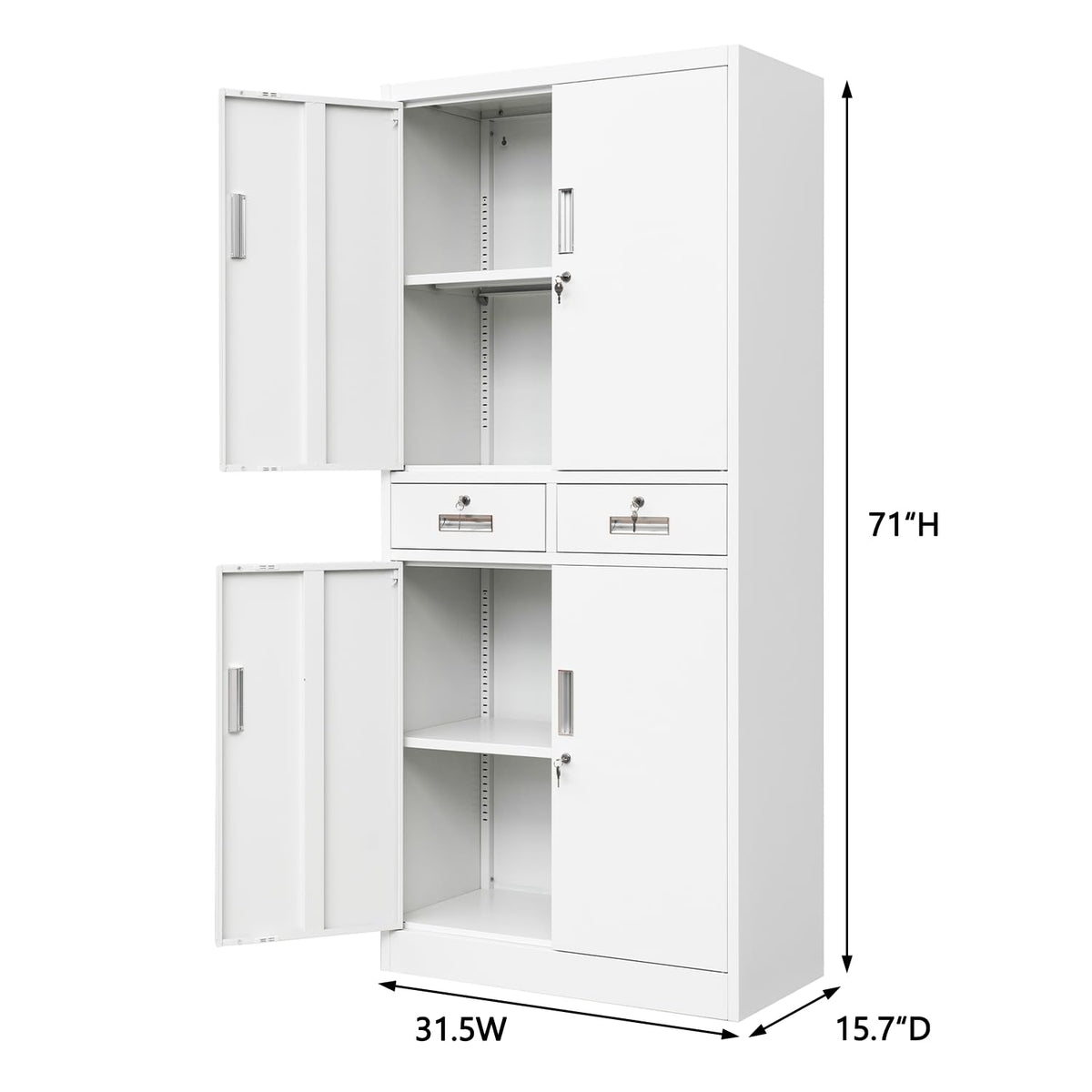 Metal Storage Cabinet with Adjustable Shelves and Drawers I21420