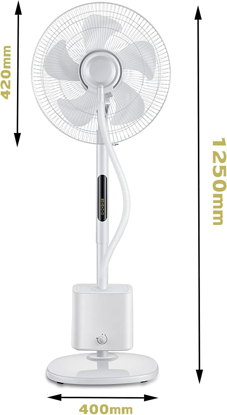 Oscillating Misting Pedestal Fan with Remote Control, 3-Speed, 3 L Water Tank, 16-inch, White I6587