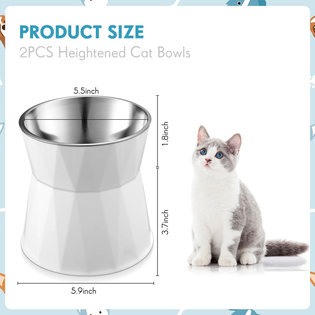 2 Pcs Elevated Cat Bowls F243
