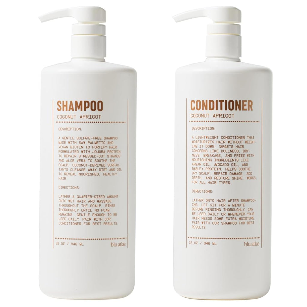 Shampoo and Conditioner Bundle Coconut Apricot 32 oz X6247