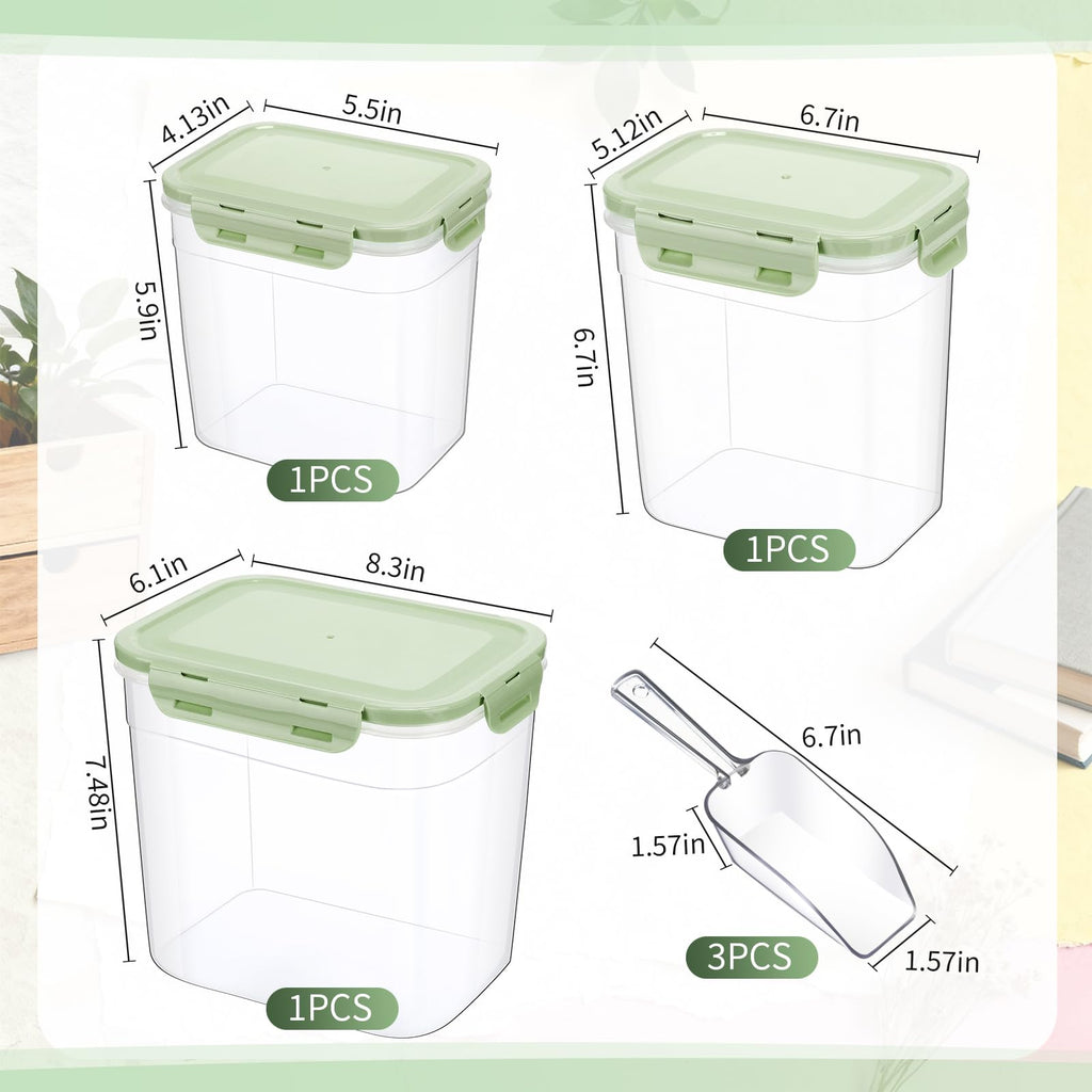 6 Pcs Dog and Cat Food Storage Containers with 2 Scoops E916494