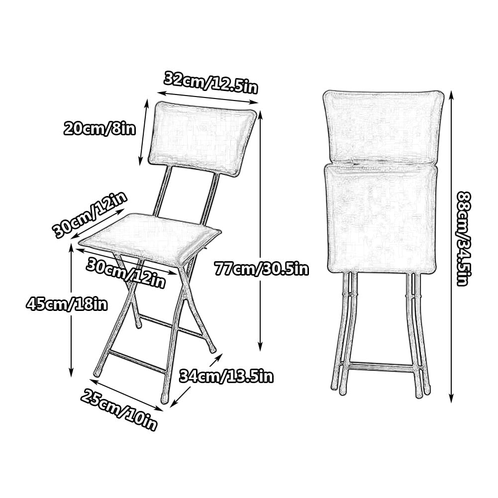 Foldable Counter Height Stool with Backrest F587241