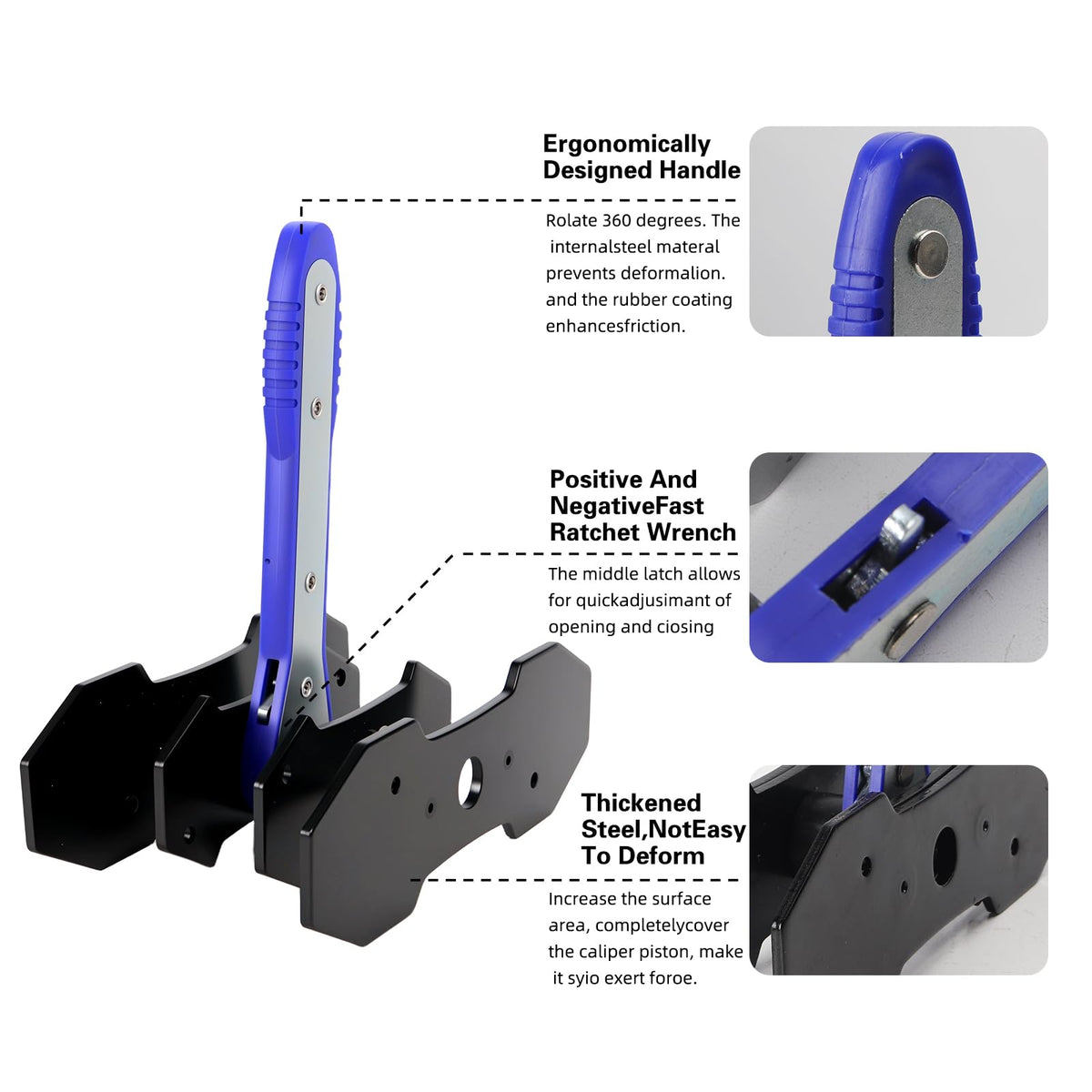 Brake Caliper Compression Tool Kit with 4 Hooks & Steel Plates J157