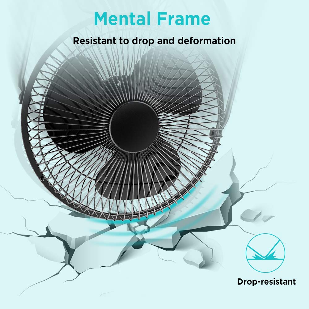 9 Inch USB Powered Desk Fan with Metal Frame D656864
