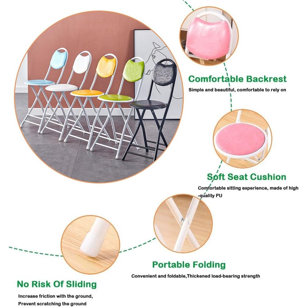 Folding Bar Stool with Padded Cushion Back T7032