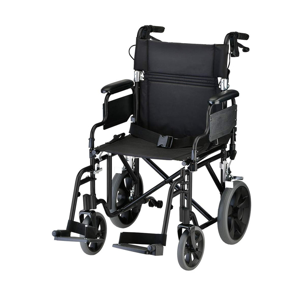 Lightweight Transport Chair with Locking Hand Brakes, Black S772
