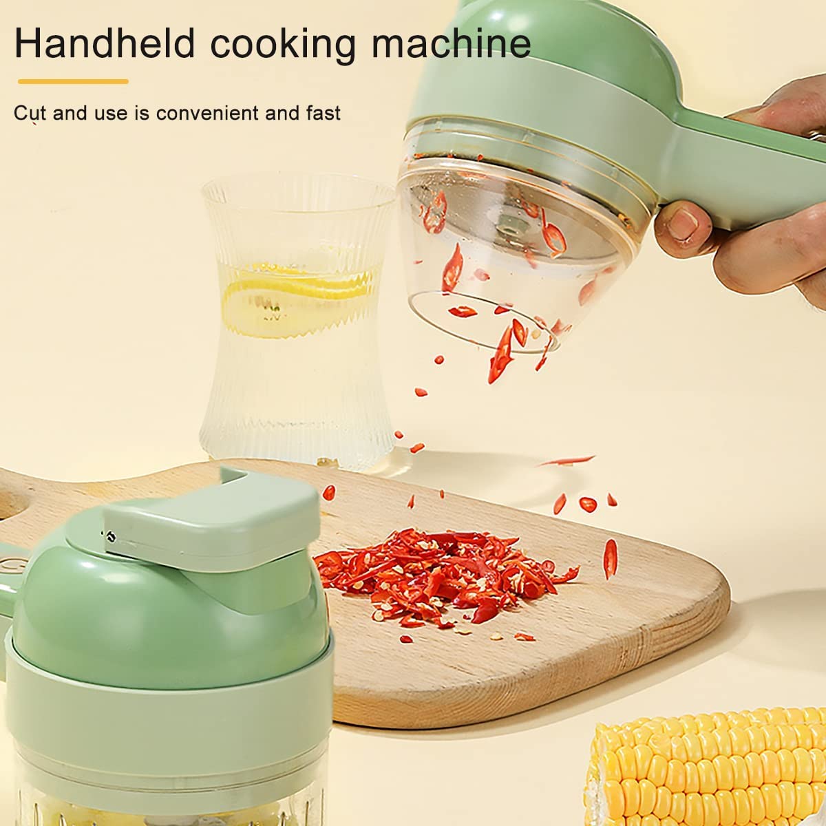 4 in 1 Handheld Electric Vegetable Cutter Set USB Rechargeable E321