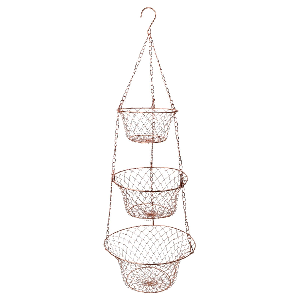 3 Tier Heavy Duty Wire Fruit and Vegetable Basket with Hooks N1179