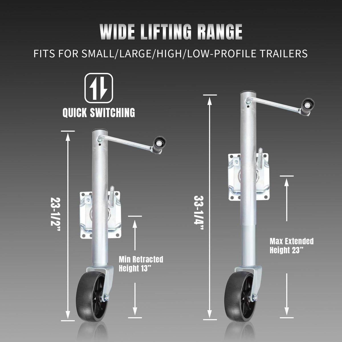 1000 lbs Trailer Jack with Wheel C5508