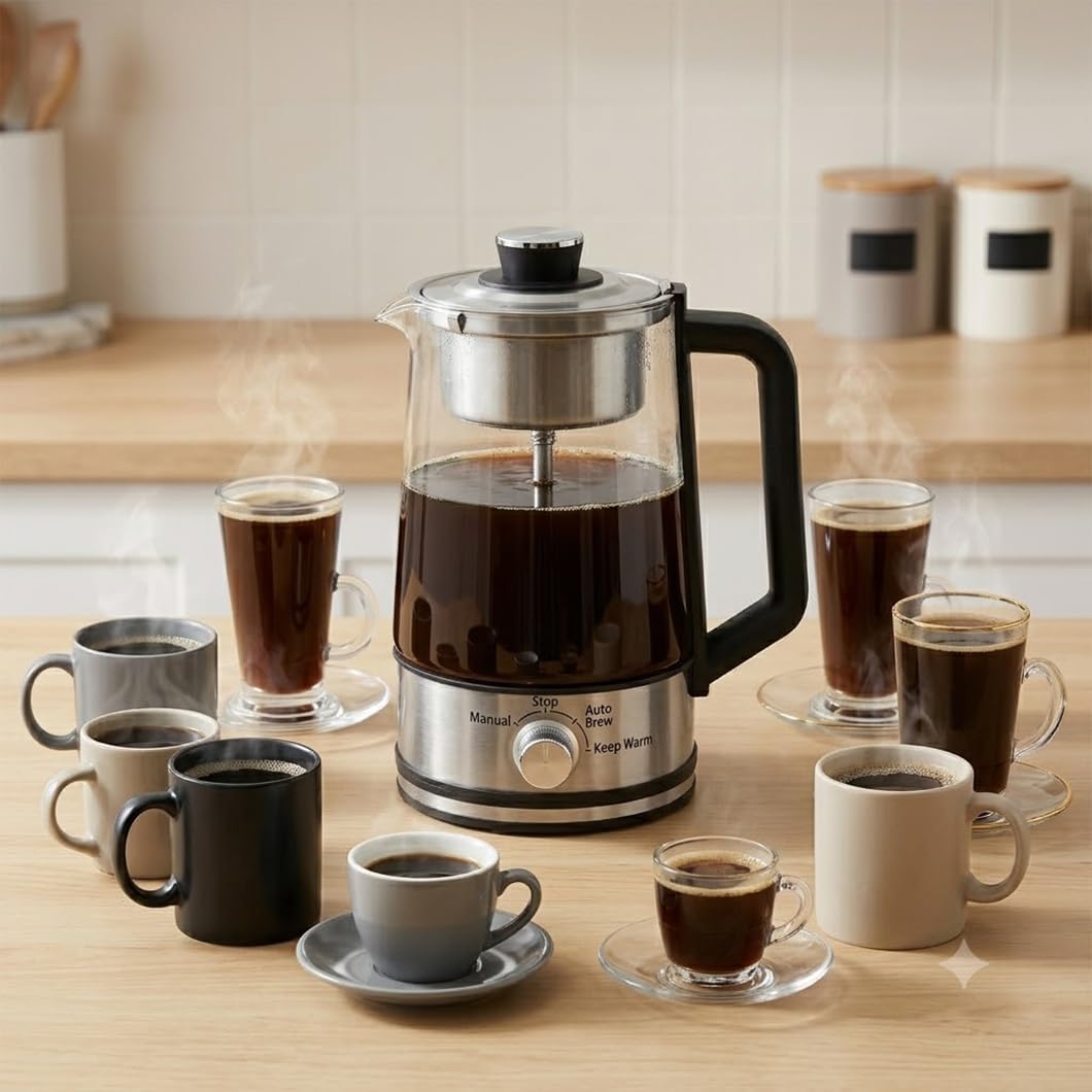 10-Cup Borosilicate Glass Electric Percolator Coffee Pot Q326860