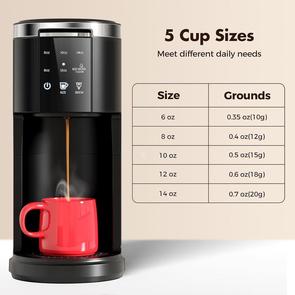 Single Serve 2 in 1 Coffee Maker with 40oz Removable Water Reservoir X653