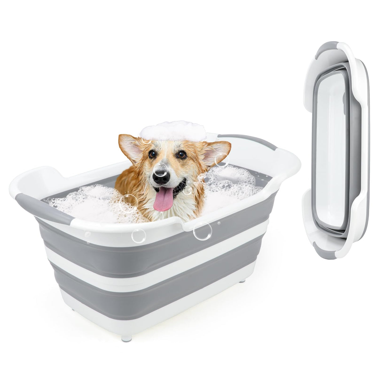27L Raised Collapsible Dog Bathtub with Drain A95328