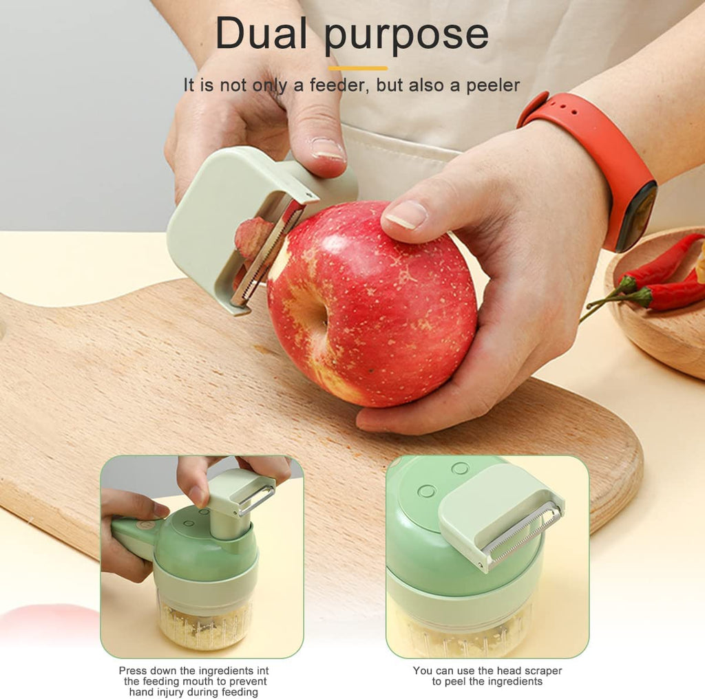 4 in 1 Handheld Electric Vegetable Cutter Set USB Rechargeable E321
