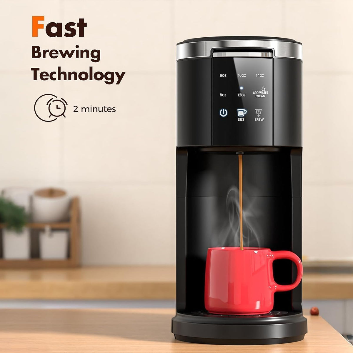 Single Serve 2 in 1 Coffee Maker with 40oz Removable Water Reservoir X653