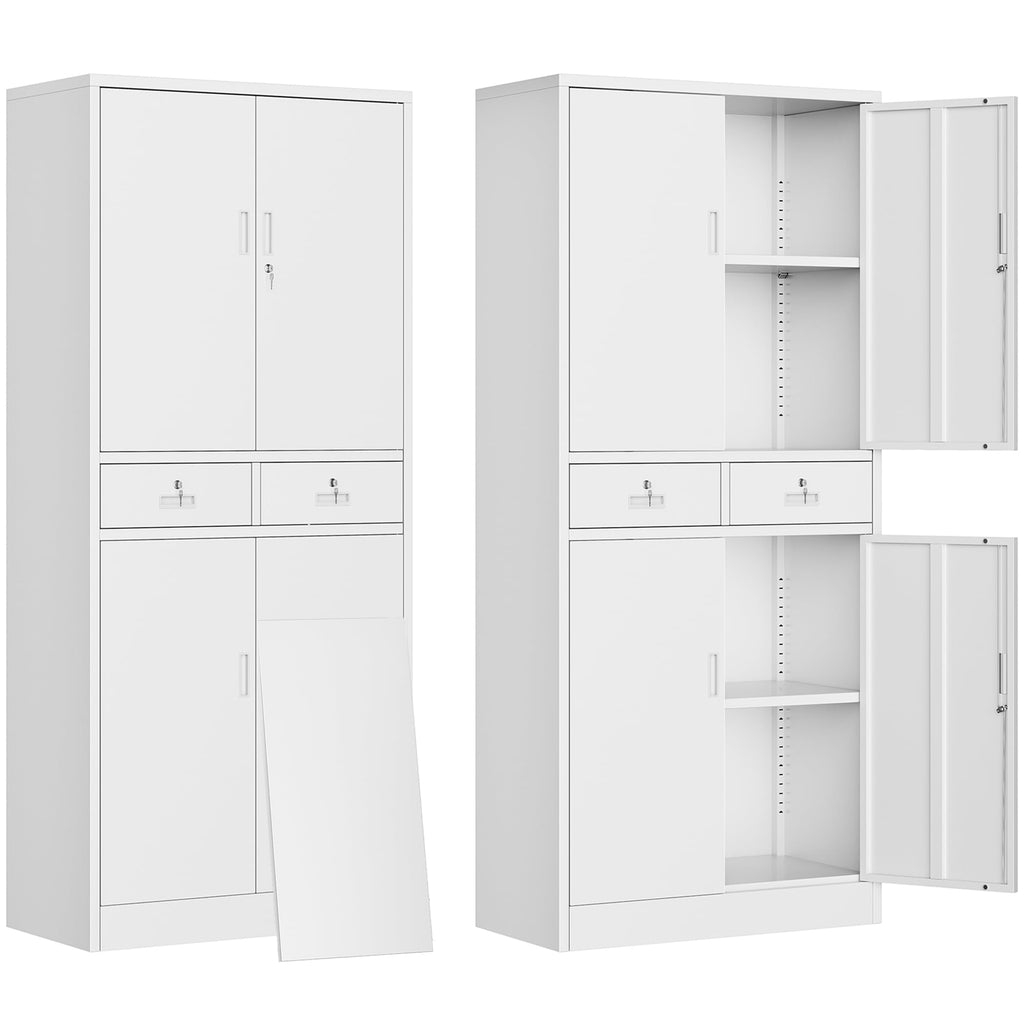 Metal Storage Cabinet with Adjustable Shelves and Drawers I21420