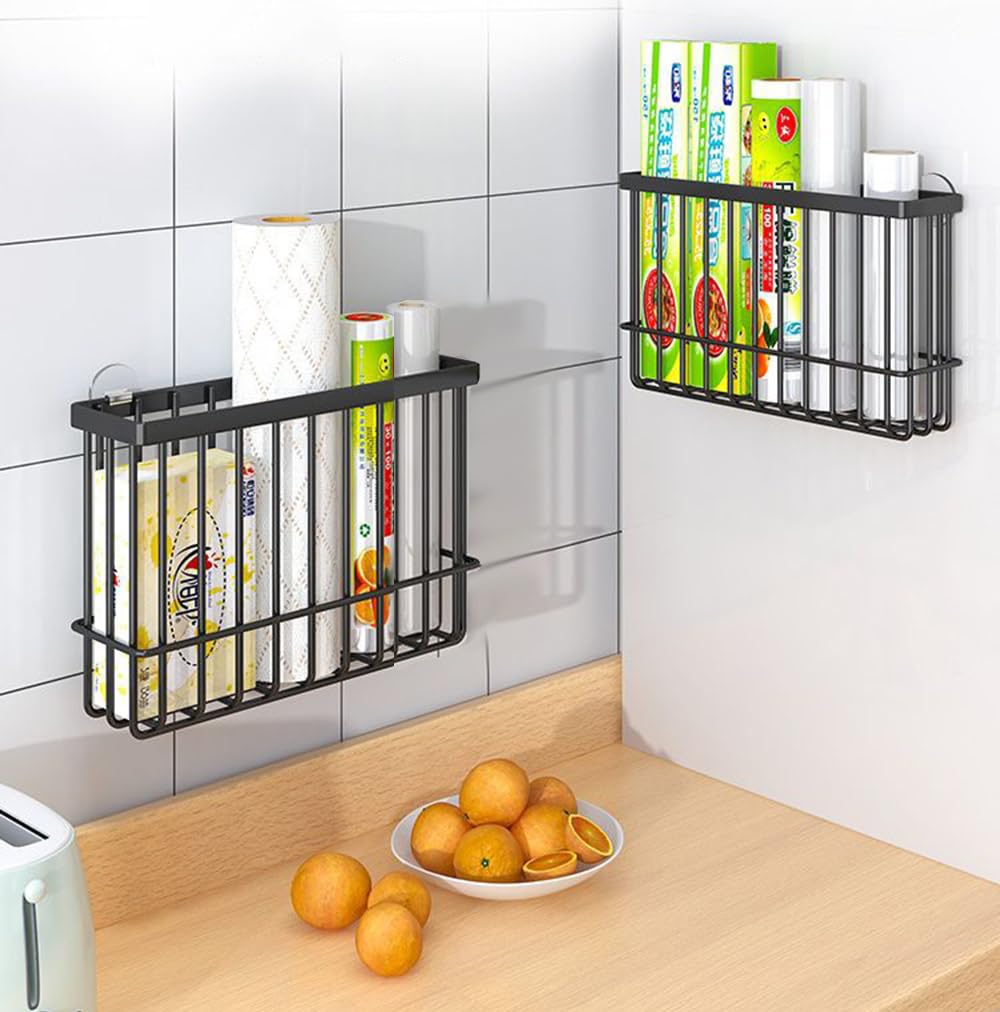 Self Adhesive Wall Mounted Storage Box (Black) W9856