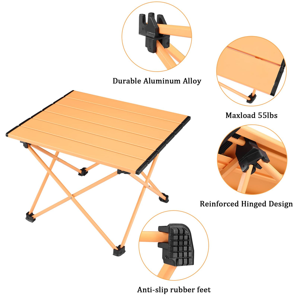 Portable Folding Camping Table Aluminum Top V2669