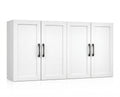 White Wall Cabinet with Adjustable Shelves and 4 Doors Y922