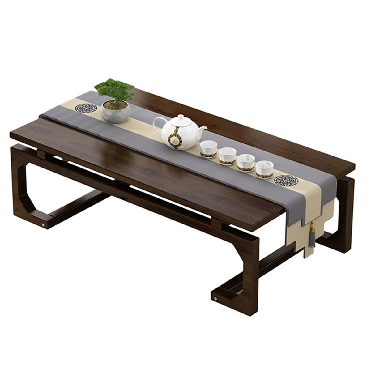 Japanese Floor Table Solid Wood 100x55x30cm R909