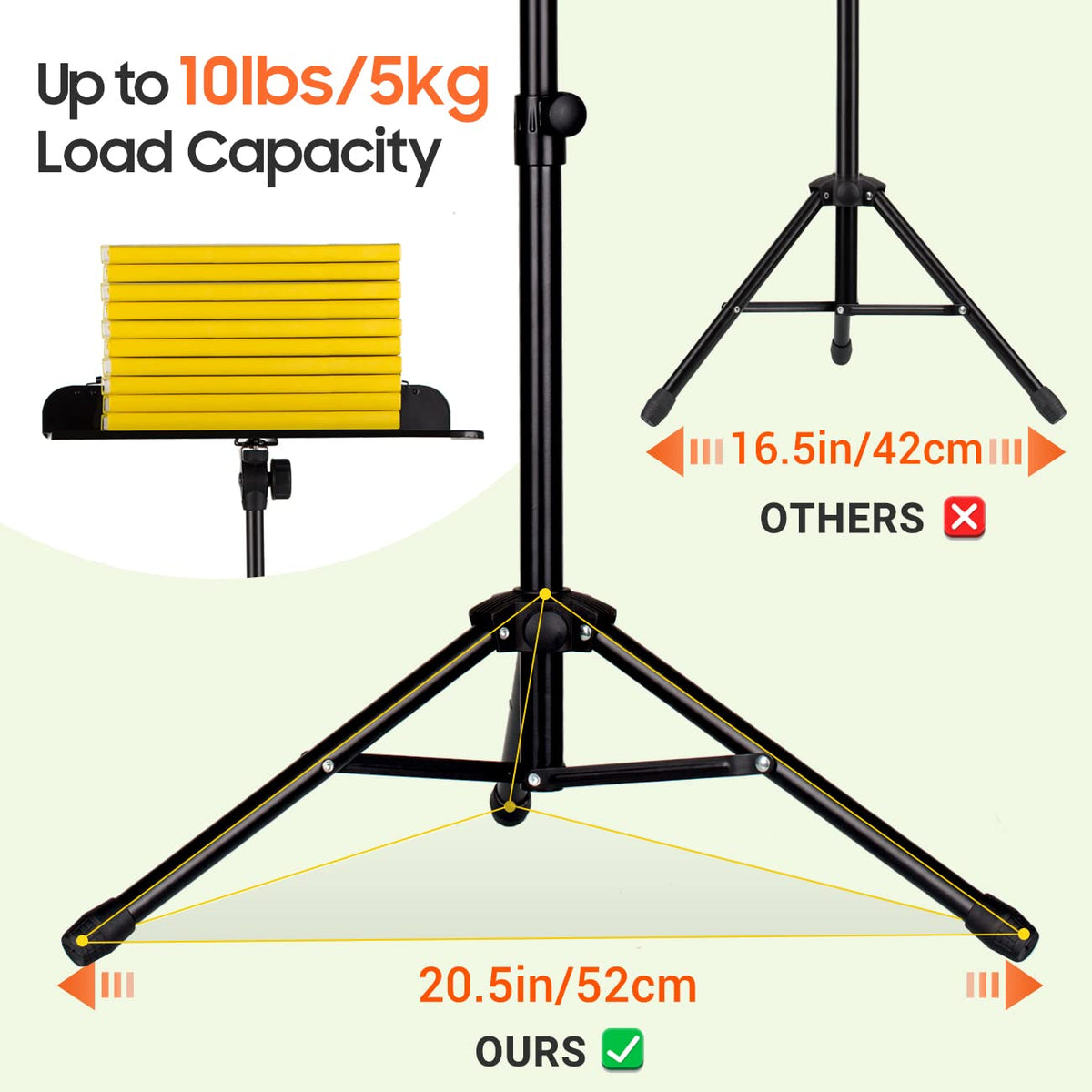 Adjustable Metal Sheet Music Stand with Carry Bag T428953
