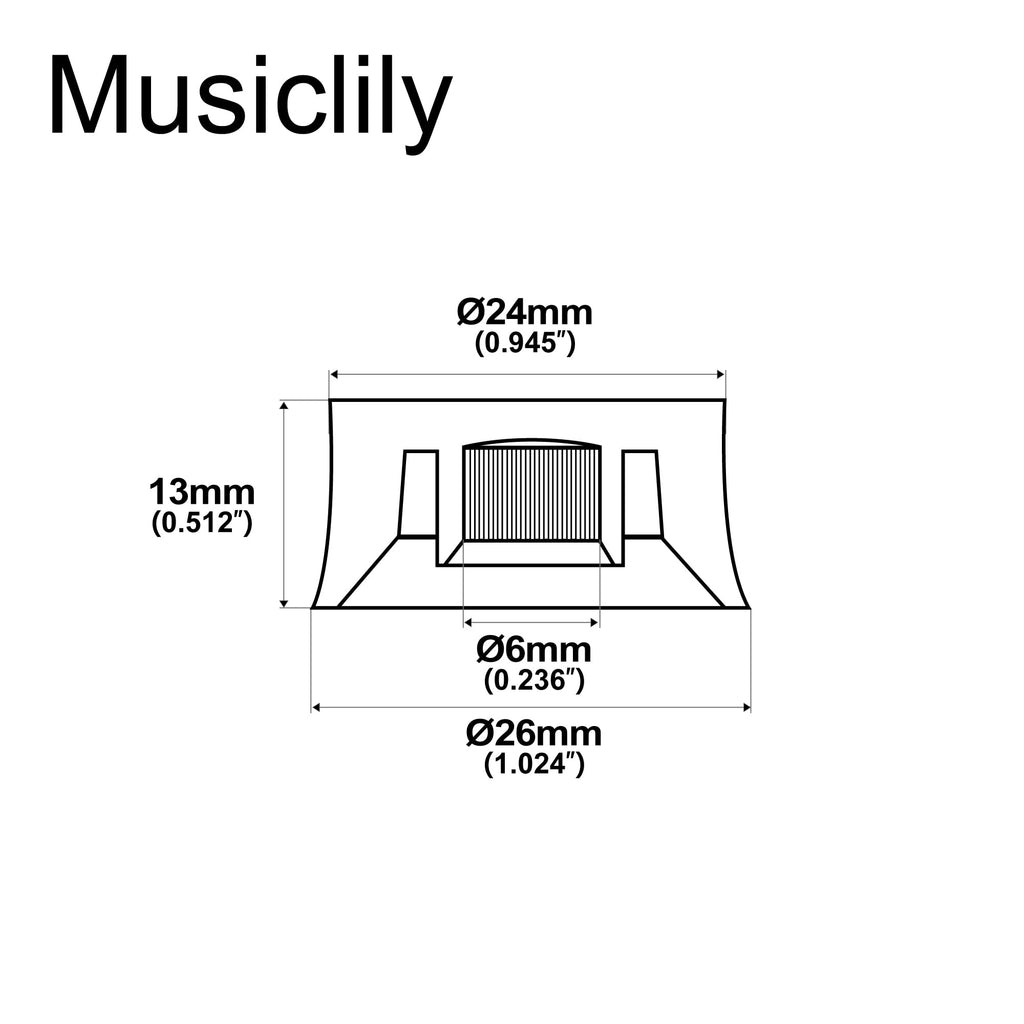 Black 4Pcs Guitar Knobs L348198