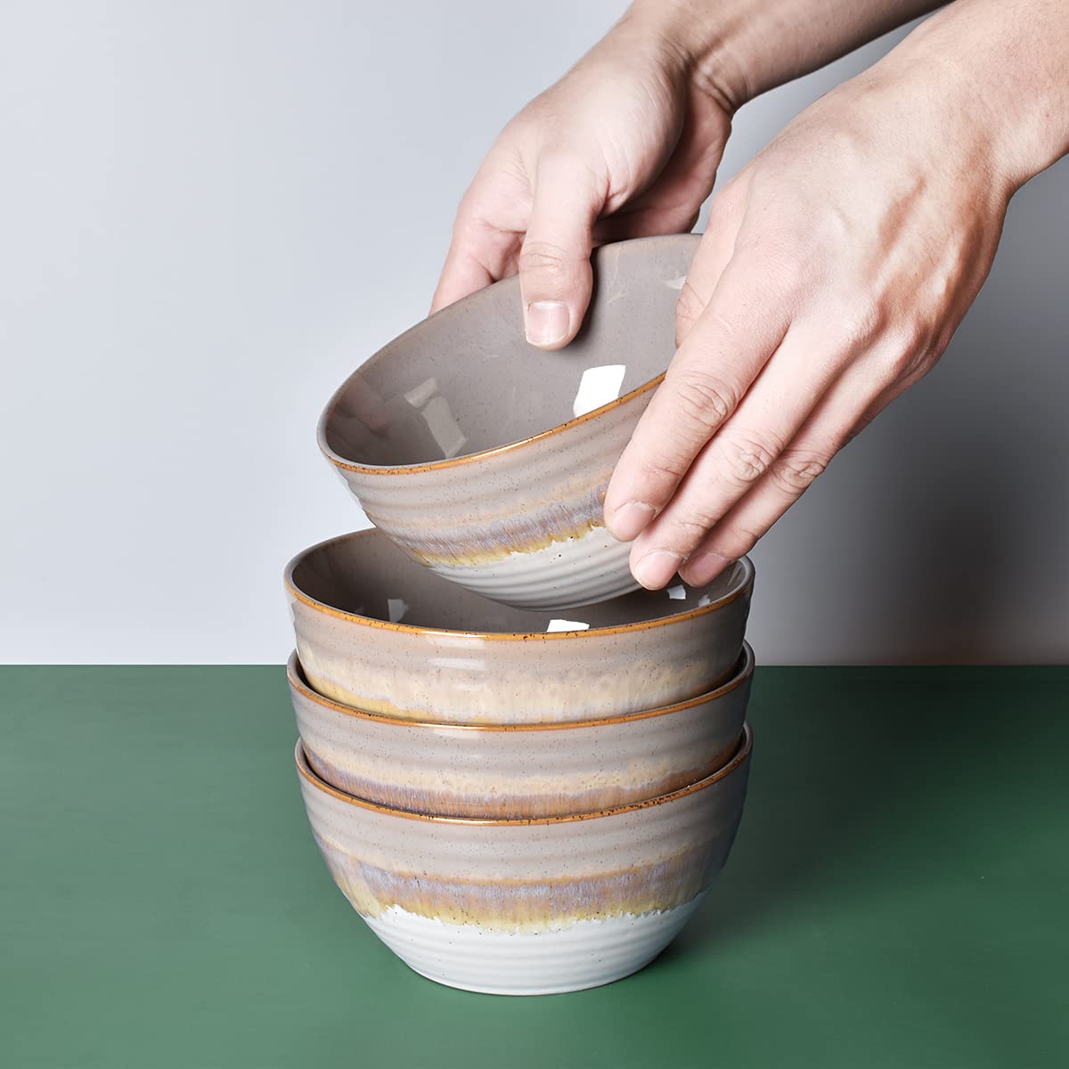 Ceramic Cereal Bowl Set of 4, 26 Oz, 6 in R518168