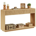 59" Oak Console Table with 2 Drawers and Open Shelf N1944