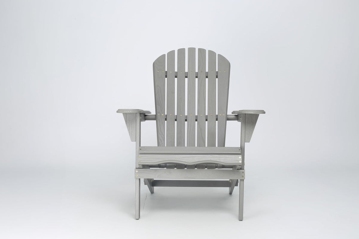 Wood Lounge Patio Chair Set of 2, Folding Adirondack Chairs, Solid Cedar Wood Y778283