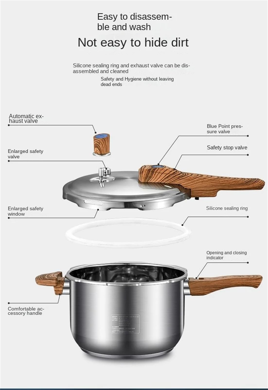 304 Stainless Steel 3L Pressure Cooker F94287