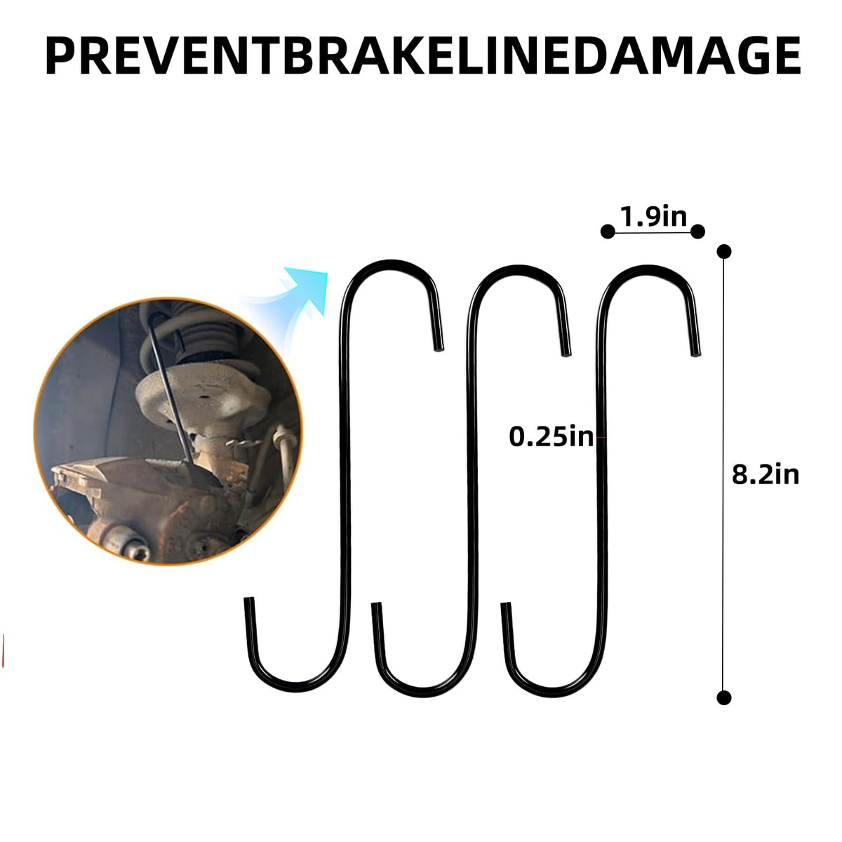 Brake Caliper Compression Tool Kit with 4 Hooks & Steel Plates J157