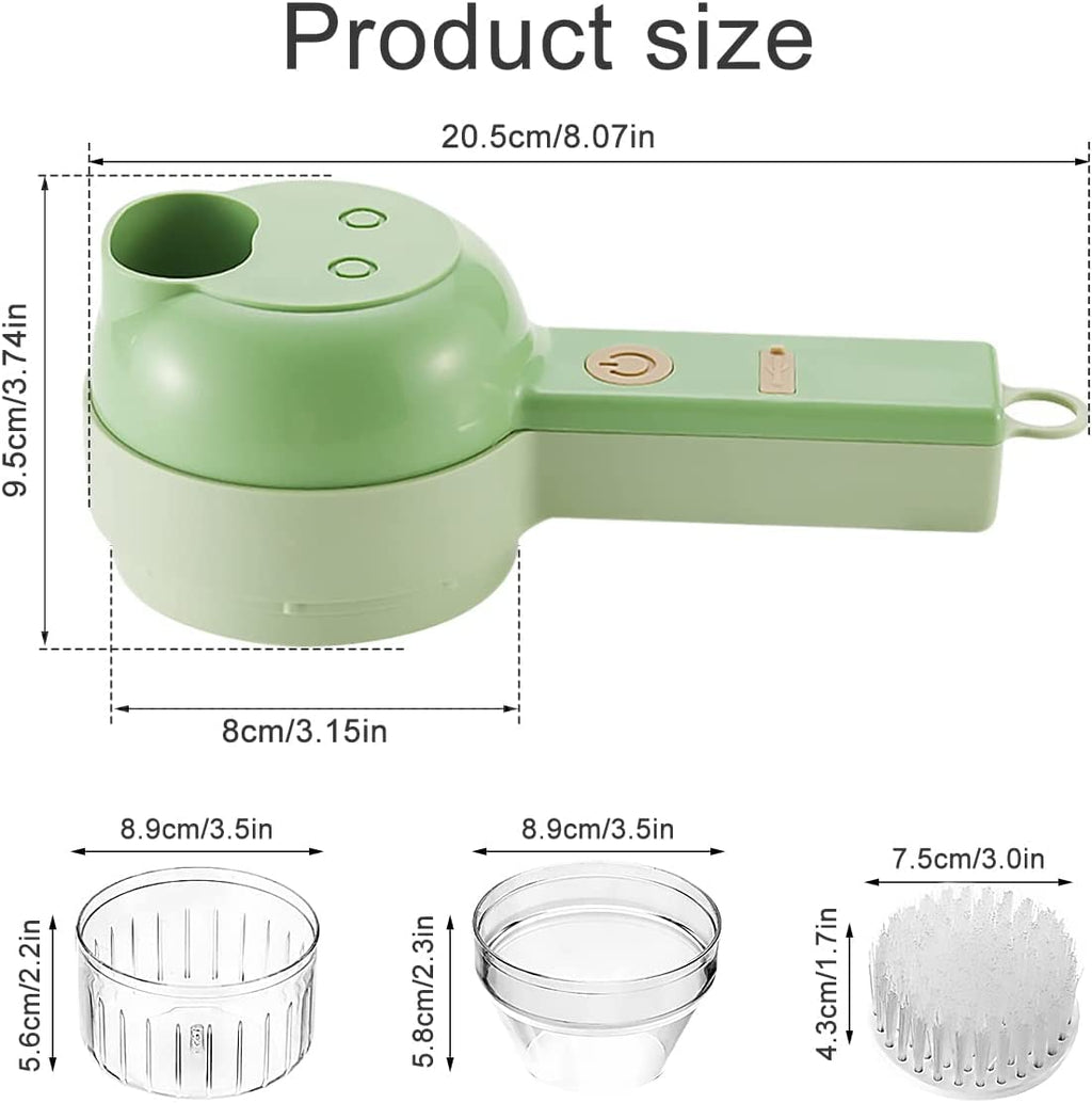 4 in 1 Handheld Electric Vegetable Cutter Set USB Rechargeable E321