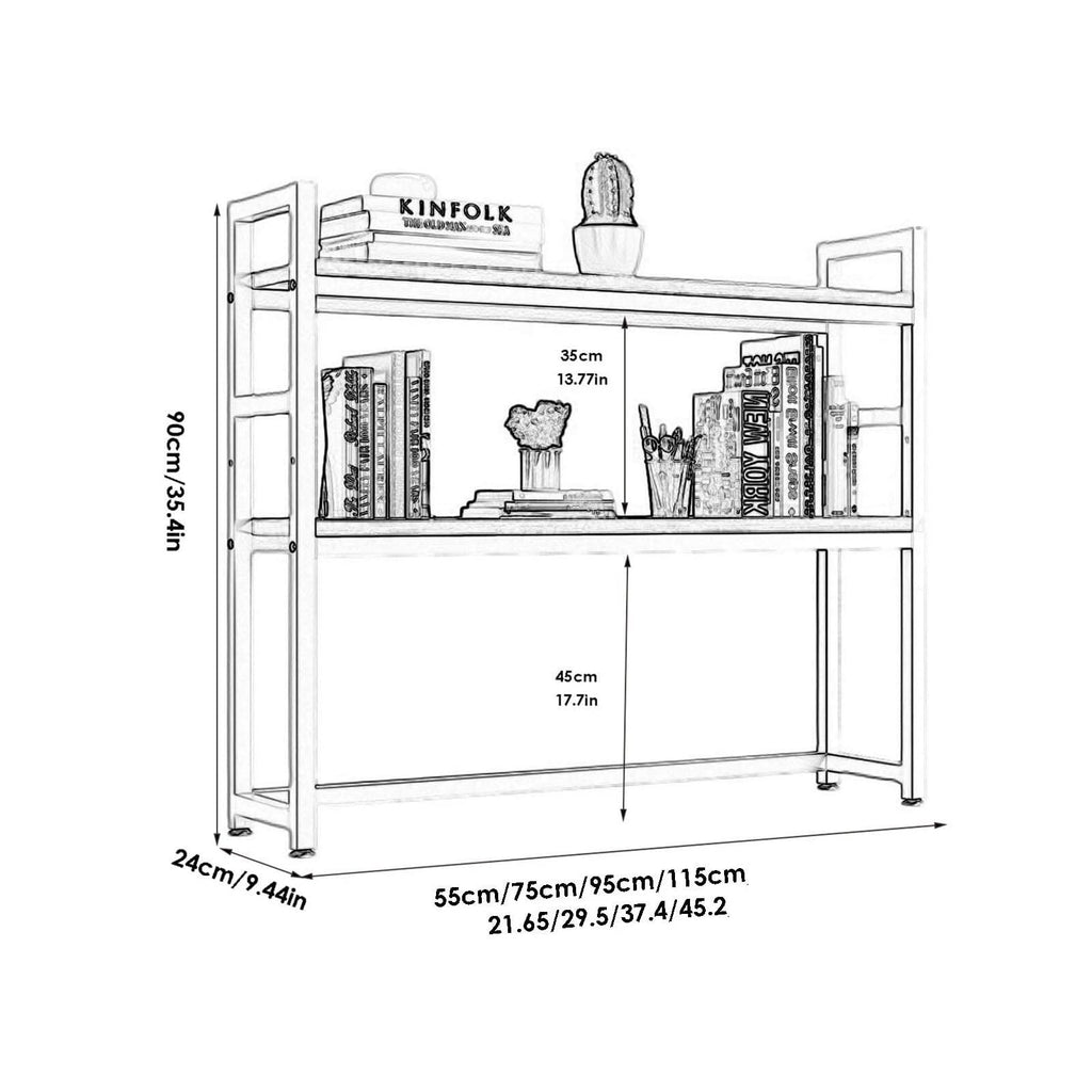 Solid Wood 2 Tier Bookshelf Desk Z9293