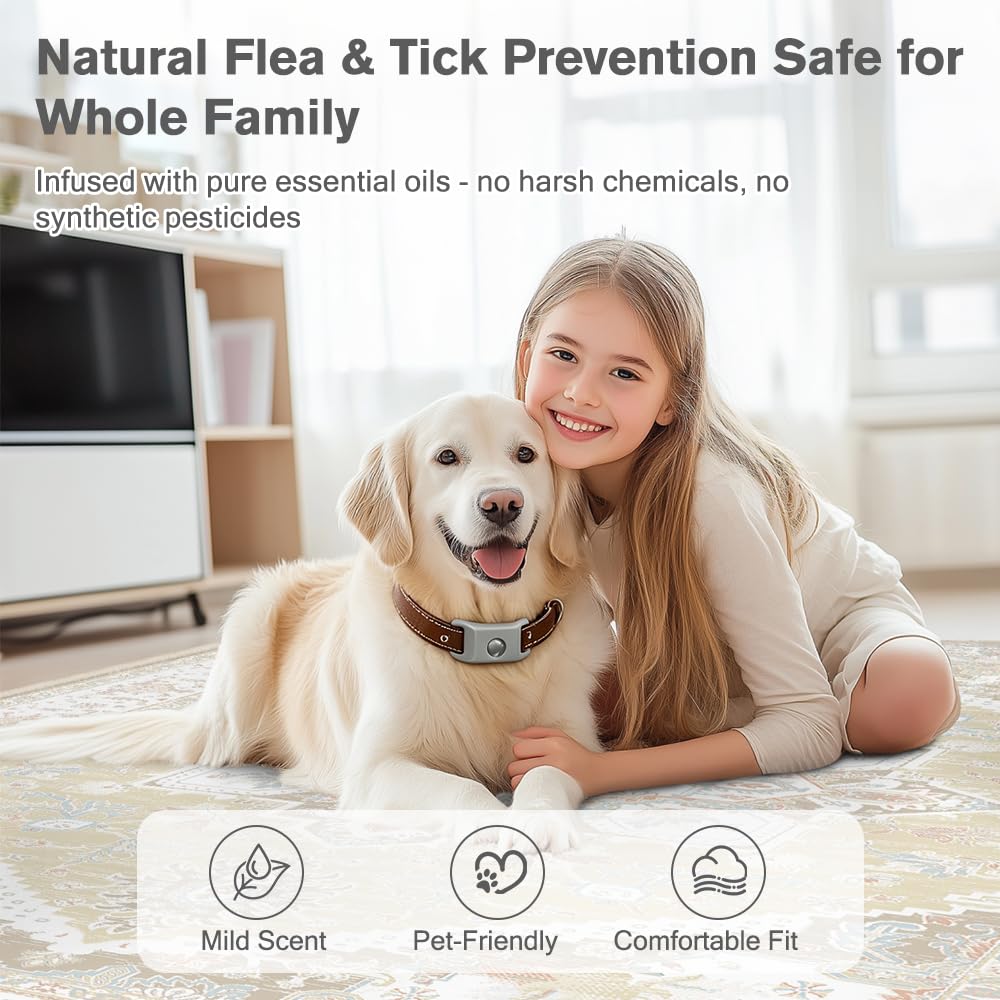 Flea and Tick Pendant for Dogs with 2 Silicone Buckles 4 Refills T527348