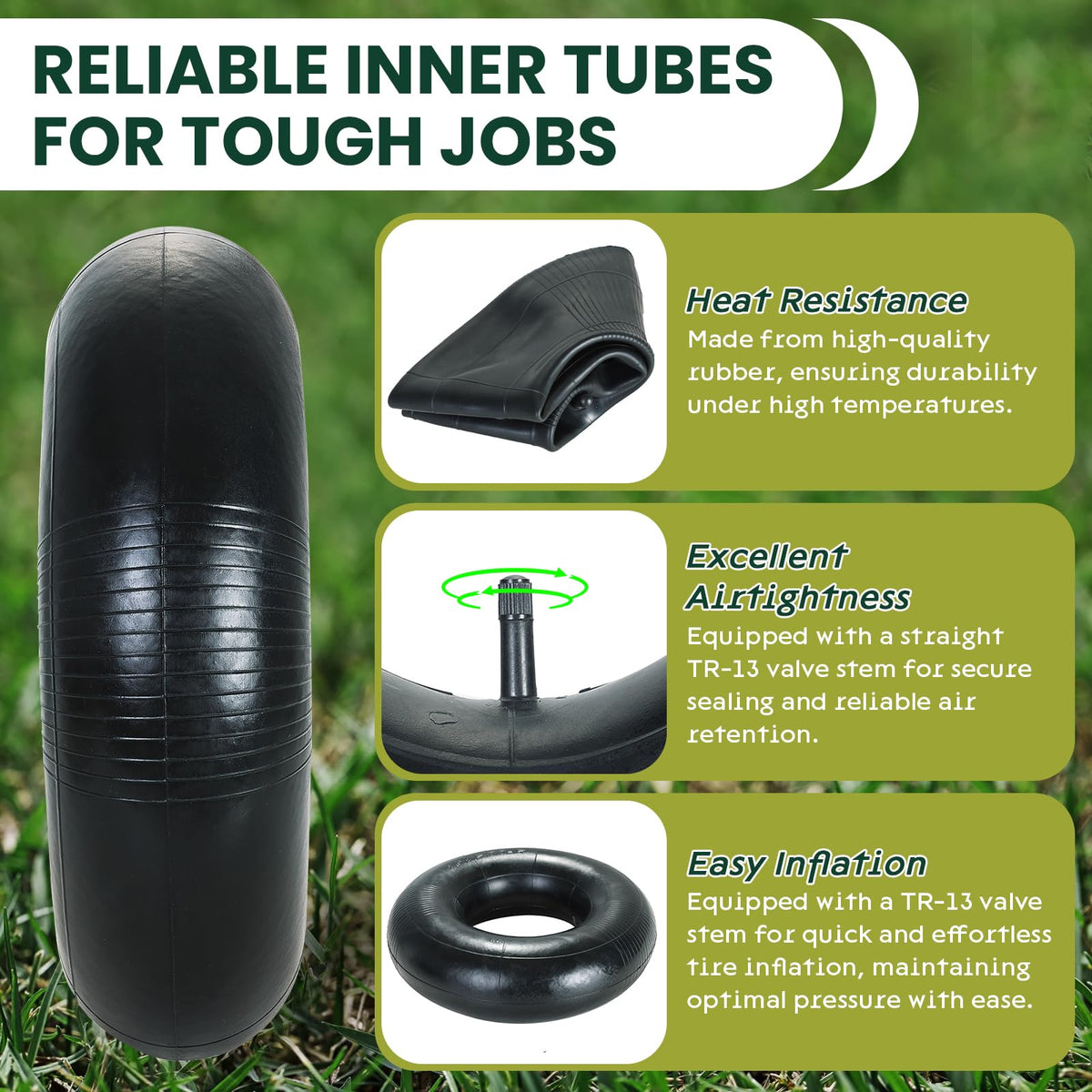 2 Pack 15 x 6.00-6" Inner Tubes with TR-13 Valve Stem X23913