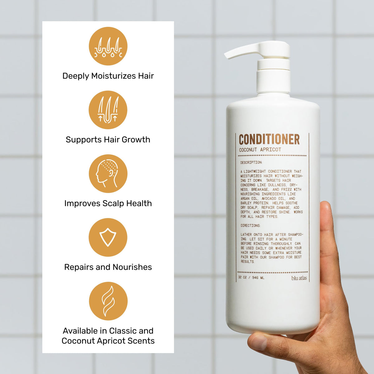 Shampoo and Conditioner Bundle Coconut Apricot 32 oz X6247