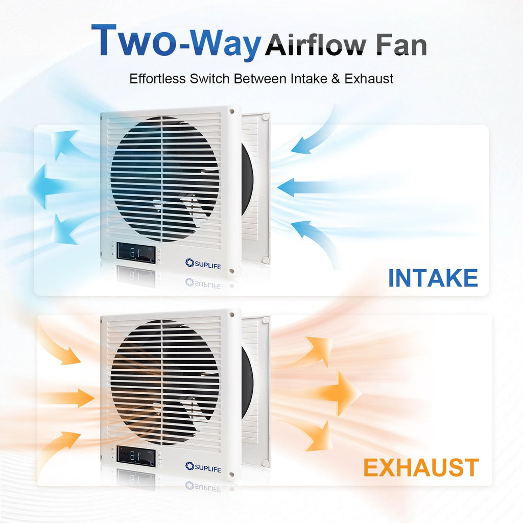 8" Reversible Through Wall Fan with Remote S3585