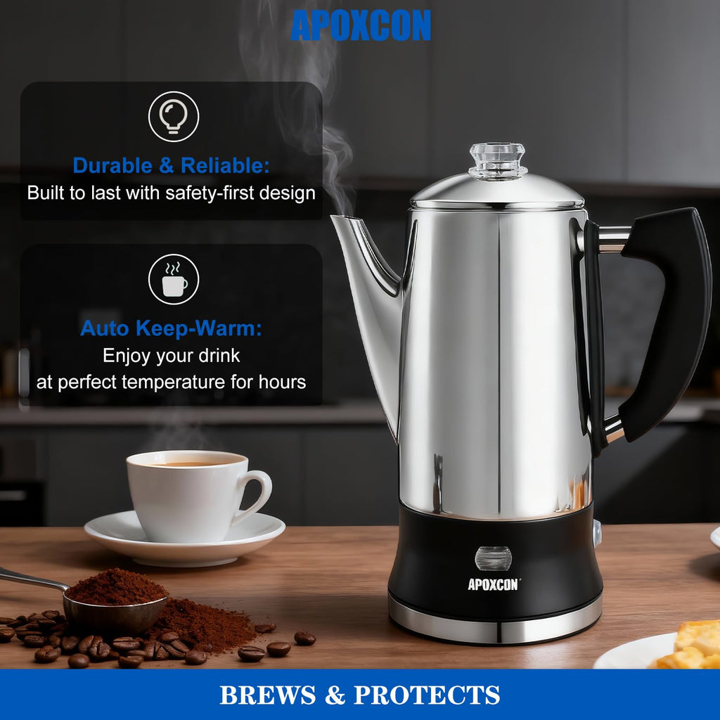 12 Cup Stainless Steel Electric Coffee Percolator R94550