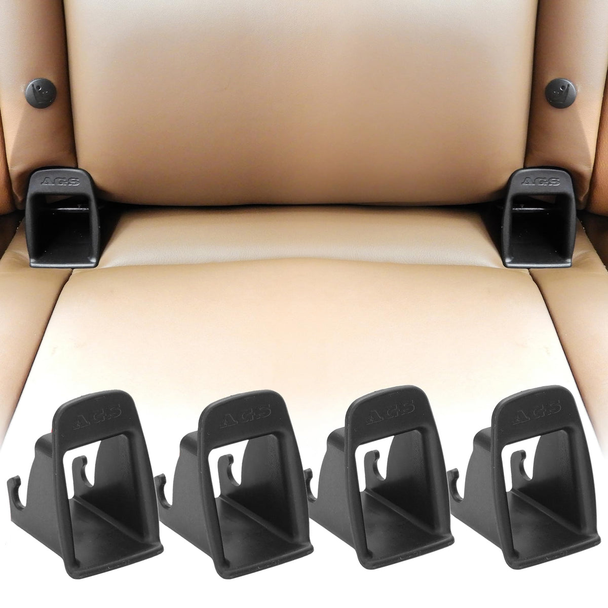 4Pcs Black Car Seat Latch Guides C15460