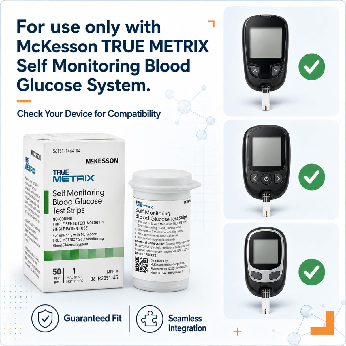 Blood Glucose Test Strips, 1200 Strips W793373