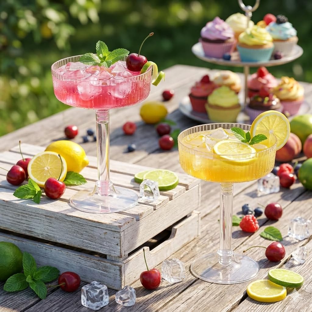 24 Pack 6oz Plastic Martini Glasses N3439