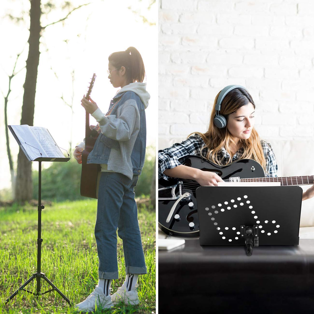 Adjustable Metal Sheet Music Stand with Carry Bag T428953