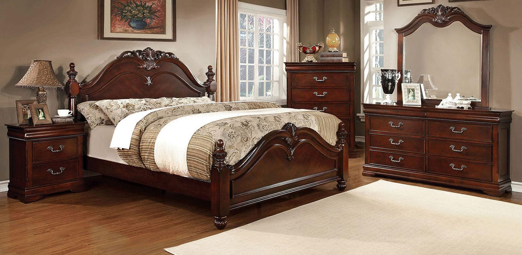 Cherry Wood Low Post Bed California King B896644