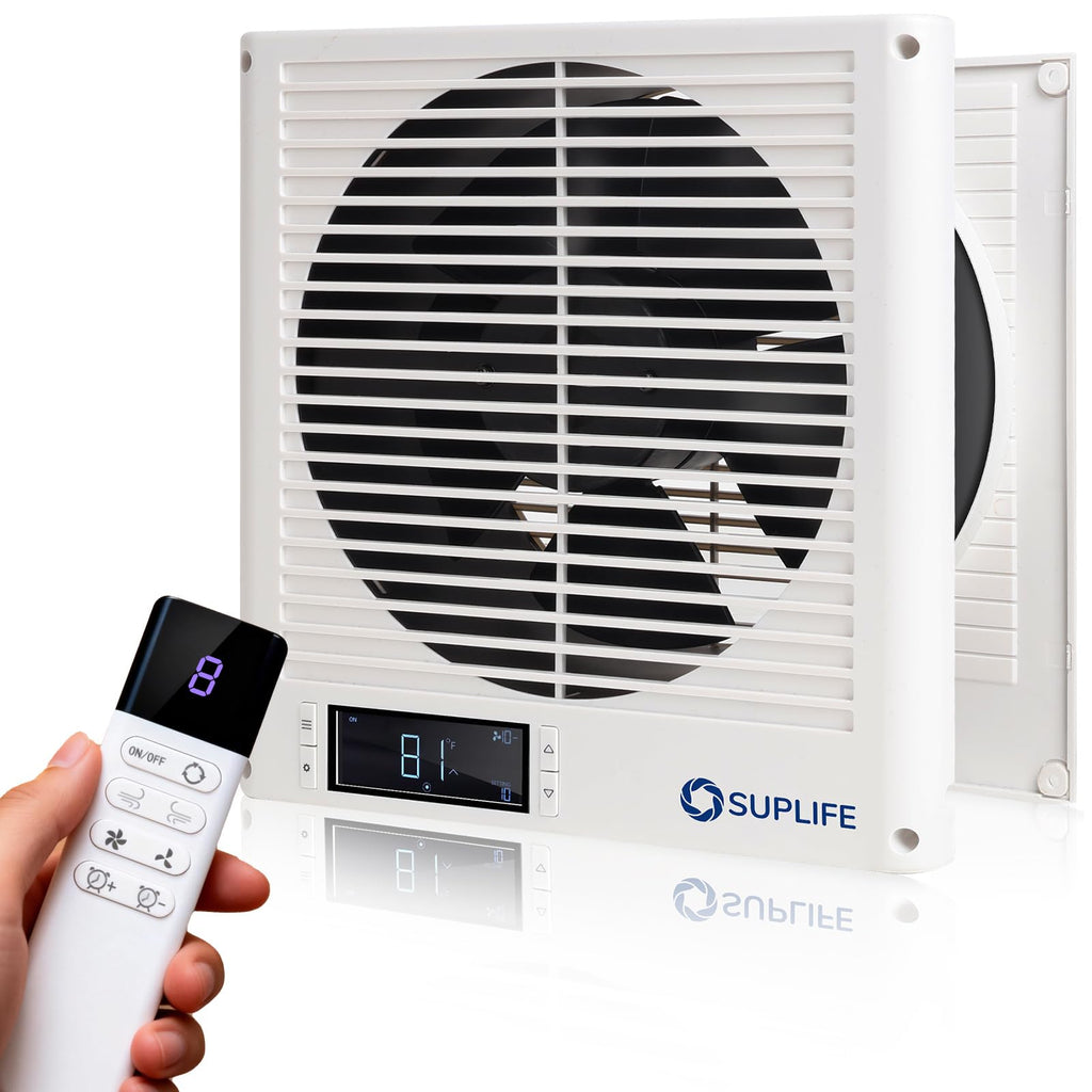 8" Reversible Through Wall Fan with Remote S3585