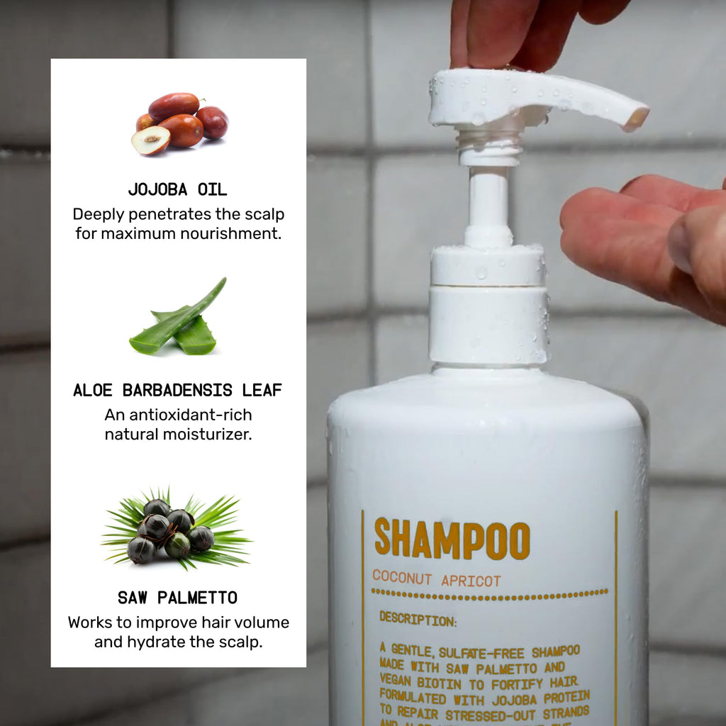 Shampoo and Conditioner Bundle Coconut Apricot 32 oz X6247