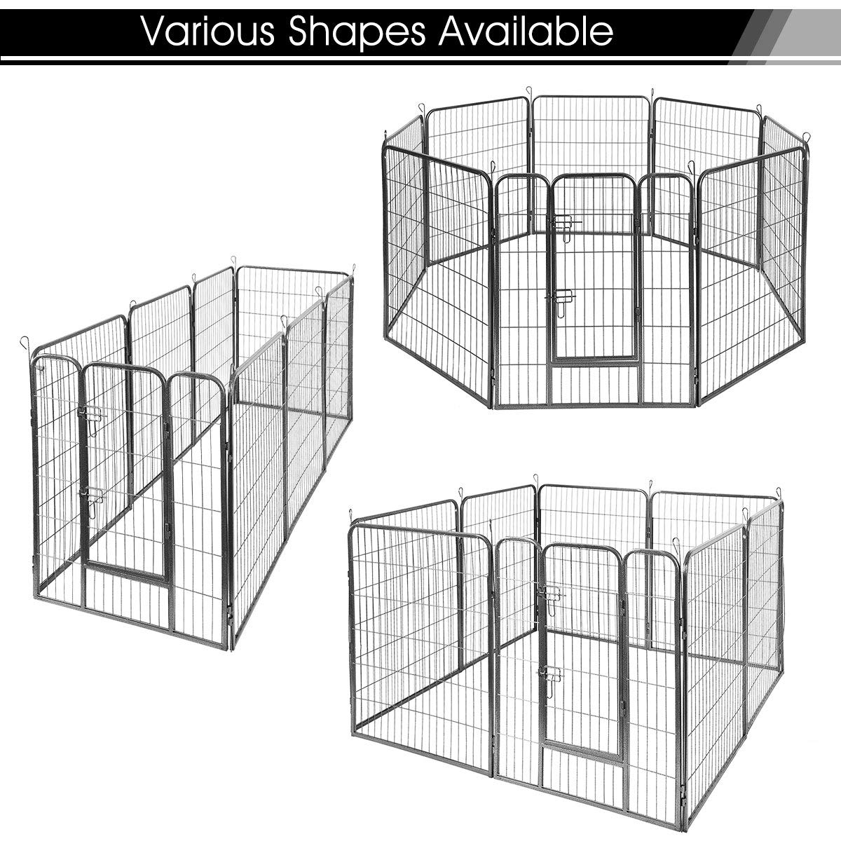 16 Panel Metal Pet Playpen with Door K6945
