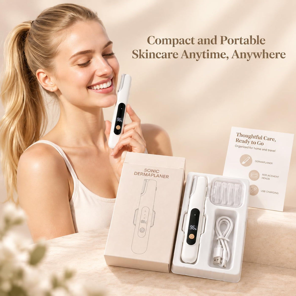 Sonic Dermaplane Razor with 5 Refill Blades T551914