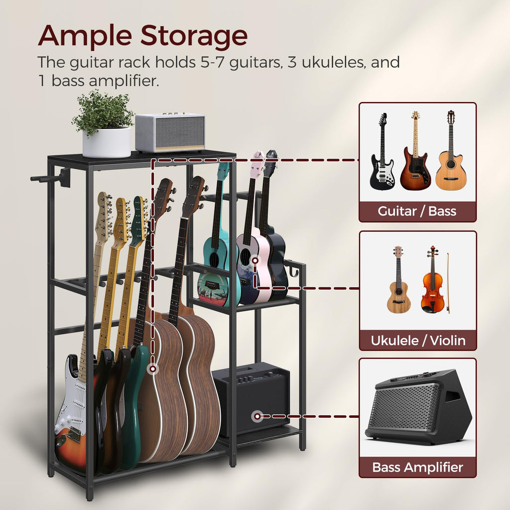 Guitar Stand, Multi-Guitar Rack, AMP Stand, Record Rack Z539